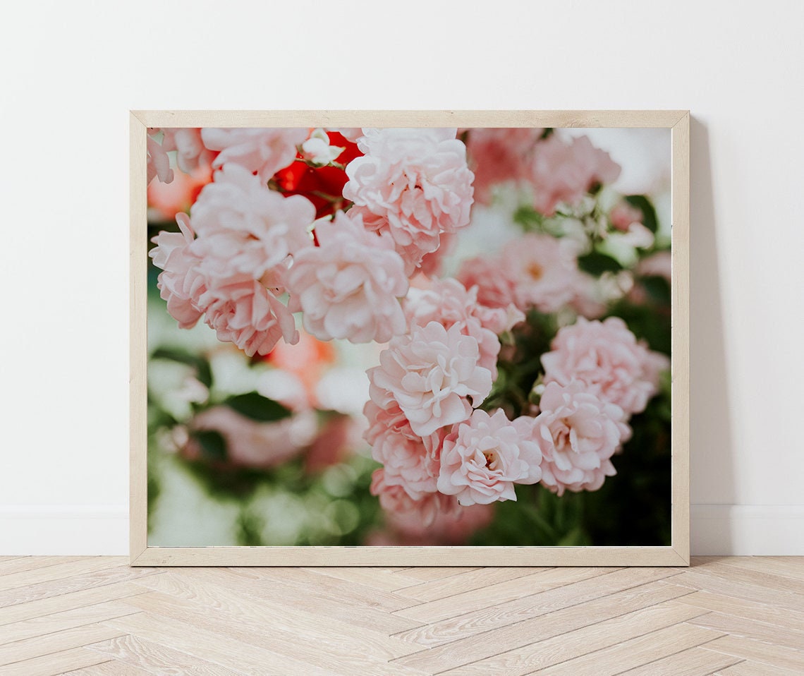 Blumenkunst Cottagecore Dekor über Dem Bett Kunst rosa | Etsy