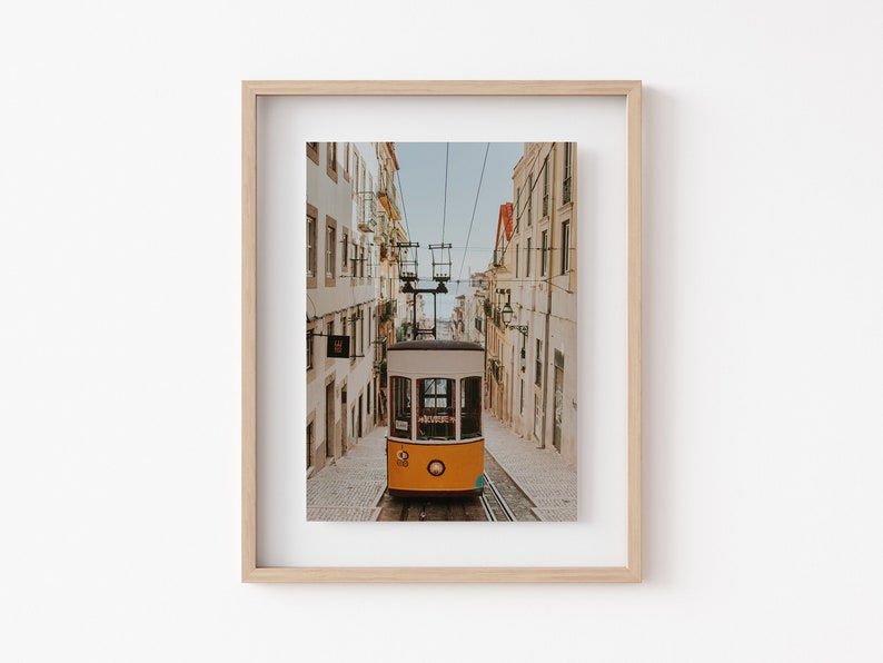 Yellow Tram Lisbon, Lisbon Portugal, Tram Print, Travel Wall Art, Architecture, Trolley Print, Lisbon Portugal Photography, Travel City Art image 4