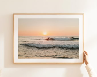Surf Poster, Surfer Sunset, Surf Print, Surf Decor, Sunset Surfing, Coastal Decor, Beach Wall Art, Ocean Prints, Surf Printable Wall Art