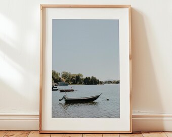 Boat Print, Boat Photography, Coastal Art, Printable Art Boat on the Lake, Boat Up Close Print, Nature Printable, Nautical Boat Artwork