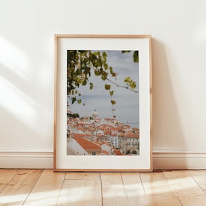 Lisbon Travel Printable Wall Art, Portugal Pastel Wall Art, Travel Lisbon Print, Spring Portugal Photo Printable, Lisbon Rooftops Cityscape