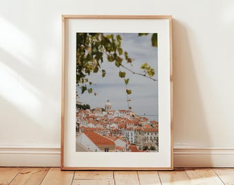 Lisbon Travel Printable Wall Art, Portugal Pastel Wall Art, Travel Lisbon Print, Spring Portugal Photo Printable, Lisbon Rooftops Cityscape