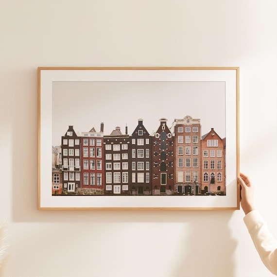 Amsterdam Art Printable, Amsterdam Houses Print, Amsterdam Poster, Amsterdam Wall Art, Travel Wall Decor, Modern Wall Art, Travel Poster