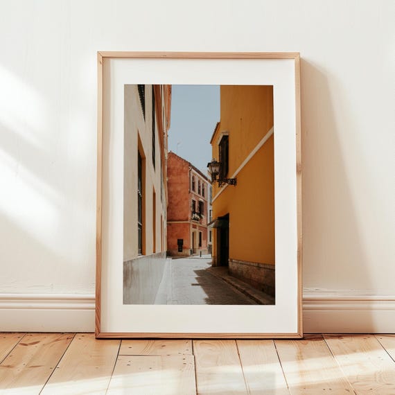 Toledo Spain Travel Printable Wall Art, Orange Yellow Travel Poster, Living Room Wall Print, Travel Decor, Travel Prints, City Wall Art