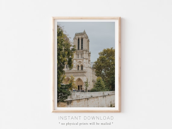 A3 or A4 Notre Dame Cathedral Paris France Watercolour Travel Poster unframed