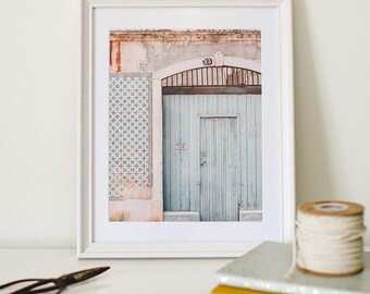 Lisbon Print, Mint Door Photo, Portuguese Tile, Lisbon Wall Art, Travel Photography, Portugal Door Print, Portugal Poster, Portuguese Gifts