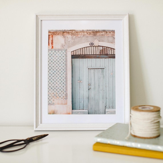 Lisbon Print, Mint Door Photo, Portuguese Tile, Lisbon Wall Art, Travel Photography, Portugal Door Print, Portugal Poster, Portuguese Gifts