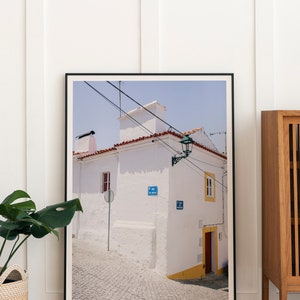 White Village Portugal Poster, Countryside Portugal Print, Rustic Wall Decor, White Farmhouse Wall Art, Architecture Photography Print image 6