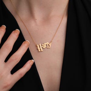 Harry Necklace,Potter Necklace, Gold Plated Harry  Pendant, Witch Jewelry, Movie Necklace, Everyday Necklace, Birthday Gift for Harry Lovers