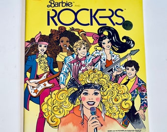 Vintage Barbie and the Rockers Coloring Book - Mattel Inc. 1987 - Unused Retro Activity Book