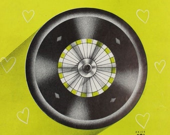 Wheel of Fortune Sheet Music, Bennie Benjamin & George Weiss, Vibrant Lime Green Cove, Perfect for Framing, Laurel Music Copyright 1952