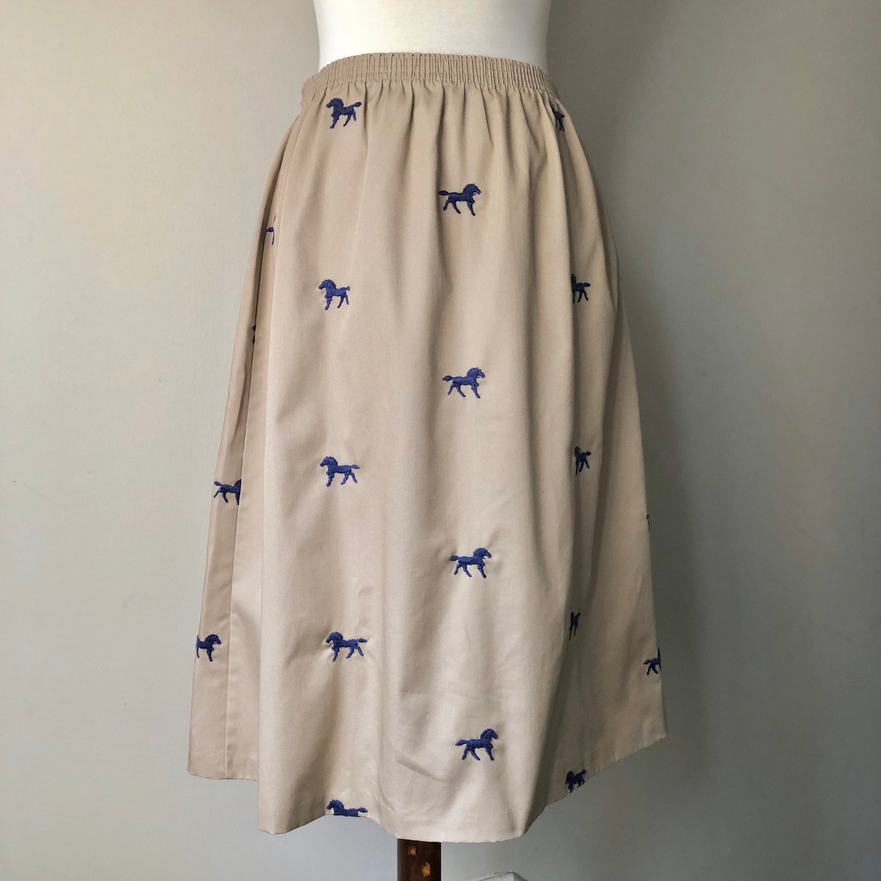 Embroidered Horse Skirt With Elastic 