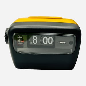 Vintage Bright Yellow Digital Alarm Clock- Copal 230- New in Sealed Box Never Opened 1970s Made in Japan - Amazing Find Prop, Display or Use