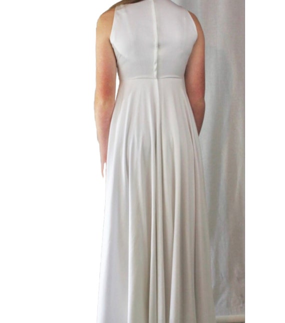 1960s Handmade White Sleeveless Dress with Empire… - image 5