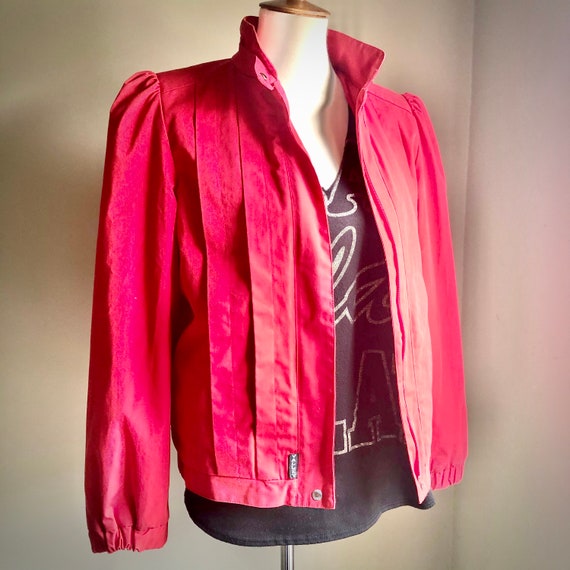 Red Hot Retro Jacket with Thriller Vibes! Ruching… - image 2