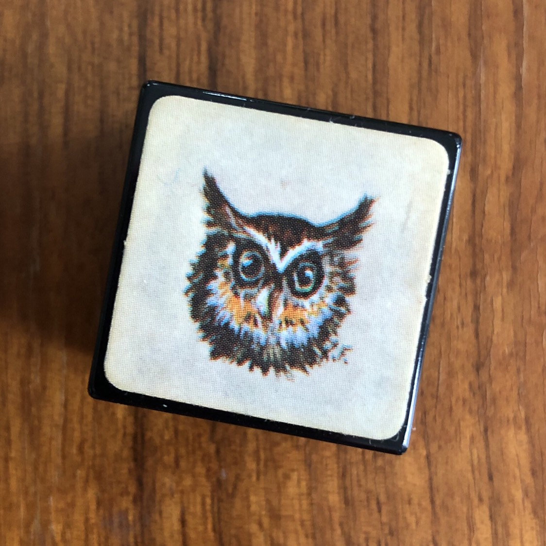 Vintage 1970s Owl Trinket Box: Tiny Plastic Case - image 3