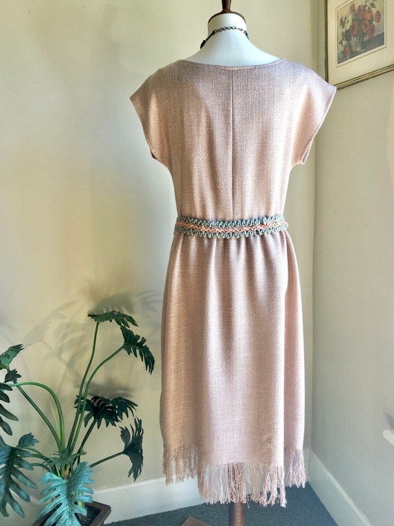 1980's Dress by Coco of California Burlap Natural… - image 5