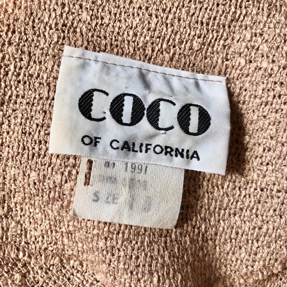 1980's Dress by Coco of California Burlap Natural… - image 8