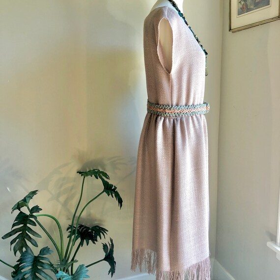 1980's Dress by Coco of California Burlap Natural… - image 6