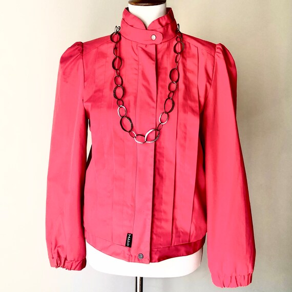 Red Hot Retro Jacket with Thriller Vibes! Ruching… - image 3