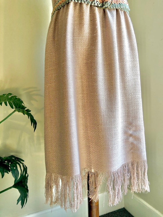 1980's Dress by Coco of California Burlap Natural… - image 10