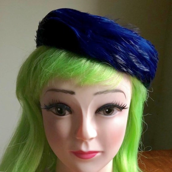 Electric Blue Feathered Hat Beautiful Feathers Bri