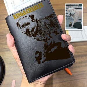 Conjunto de porta-passaporte e etiqueta de bagagem personalizados – Carteira de viagem de couro sintético preta com nome e logotipo – Presente fino personalizado para homens e mulheres