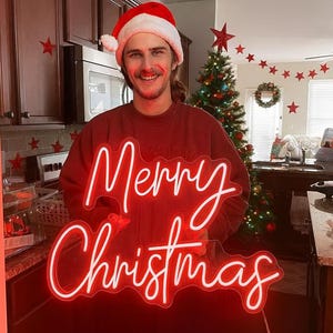 Custom Merry Christmas Neon Sign – LED Christmas Wall Decor, Holiday Neon Decor & Christmas Gifts!