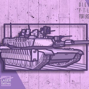 Multilayered Tank SVG, AI, CDR Digital Files For Download, 3D Design For All Laser Machine, Military Vehicle Art, Papercut Template, Cricut