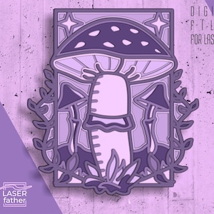 Multilayered Mushrooms SVG, AI, CDR Digital Files For Download, 3D Design For All Laser Machine, Paper Cutting Crafts, Xtool Template
