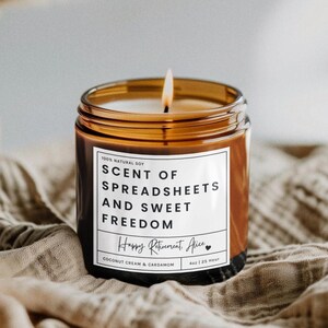 Personalised Retirement Candle Gift | Farewell Gift for Coworker | Retirement Gift for Boss | Retirement Congratulations | Happy Retirement