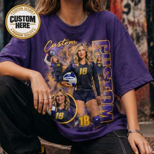 Custom Volleyball Player TShirt, Personalized Team Fan Apparel, Volleyball Mom Game Day Shirt, Custom Name and Number Sport Gift Top
