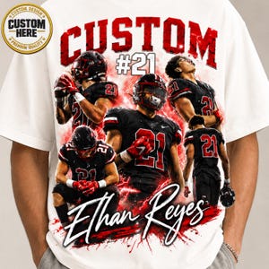 Custom Sofball Player Photo Shirt, Personalized Name and Number TShirt, Football Mom Dad Tee, Team Spirit Gift, Birthday Gift