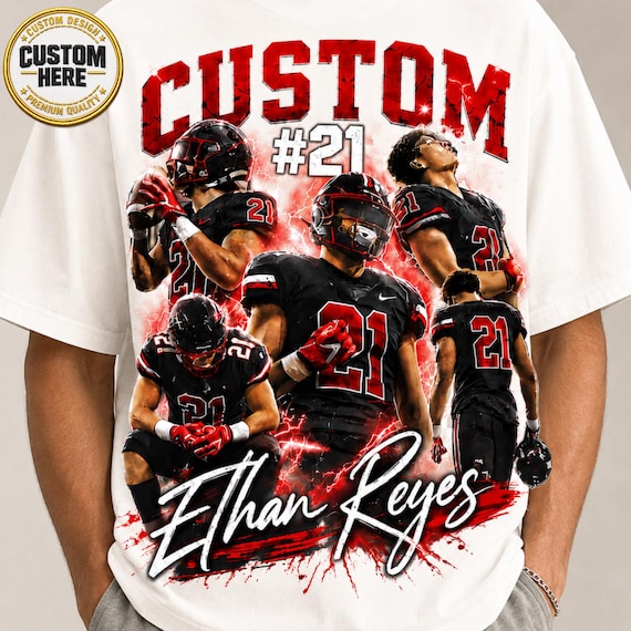Custom Sofball Player Photo Shirt, Personalized Name and Number TShirt, Football Mom Dad Tee, Team Spirit Gift, Birthday Gift