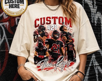 Custom Sofball Player Photo Shirt, Personalized Name and Number TShirt, Football Mom Dad Tee, Team Spirit Gift, Birthday Gift, Senior Gift
