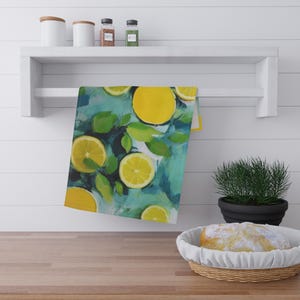 Mojito Tea Towels, Kitchen Dish Cloth, Cotton & Poly Towel Set, Artistic Print Home Decor, Unique Hand Towels