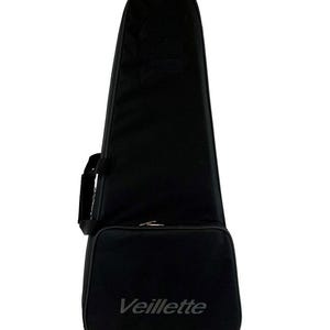 May include: Black Veillette guitar case with a handle and zipper closure. The case has the Veillette logo printed in white on the front. The case is designed to protect a guitar during transport.