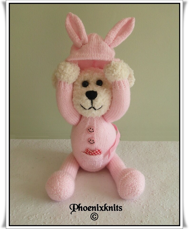 Teddy in a bunny onesie Pattern only IMMEDIATE DOWNLOAD imagem 4