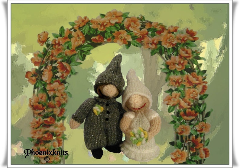 Bride and Groom Gnome Pattern only IMMEDIATE DOWNLOAD image 1