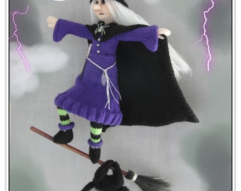 Witchhazel the flying witch Knitting pattern PDF download