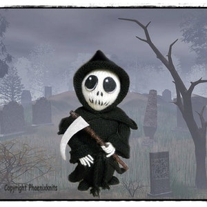 Grim Reaper dude Knitting pattern only PDF PATTERN DOWNLOAD via email