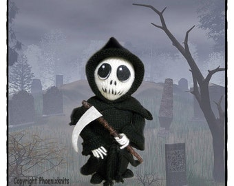 Grim Reaper dude Knitting pattern only PDF PATTERN DOWNLOAD via email