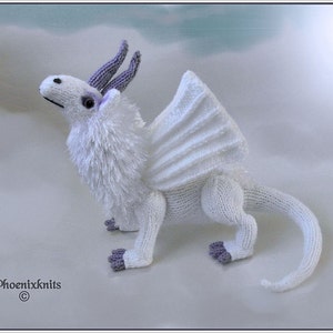 Snow Dragon Knitting Pattern Immediate PDF Download