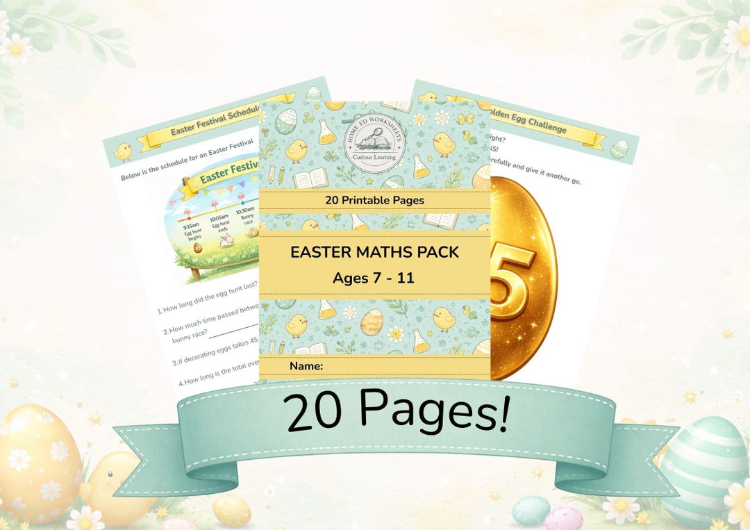Easter Maths Pack for KS2 | 20 Printable Worksheets | Ages 7–11 - Etsy UK