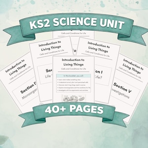 Unidad de Ciencias para Primaria (KS2): Seres Vivos y Células / Fichas de Biología, Procesos Vitales, Microorganismos, Material para Educación en Casa