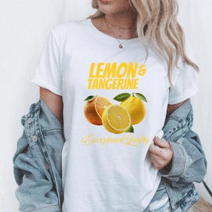 Lemon Tangerine Fruit Shirt,  Vintage Citrus Tee, Retro Summer Shirt, Aesthetic Oversized Graphic Tee, Y2k Shirt, Gift for Him