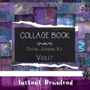 Violet Collage Book Digital Art Journal image 1