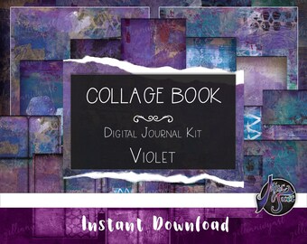 Carnet d'art numérique, livre collage violet