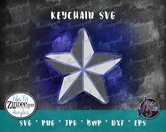 3D Star Keychain SVG