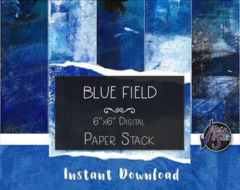 Bluefield BGs 6x6 Paper Pad - Instant Download - Digital Paper - Printable File (5 sheets)